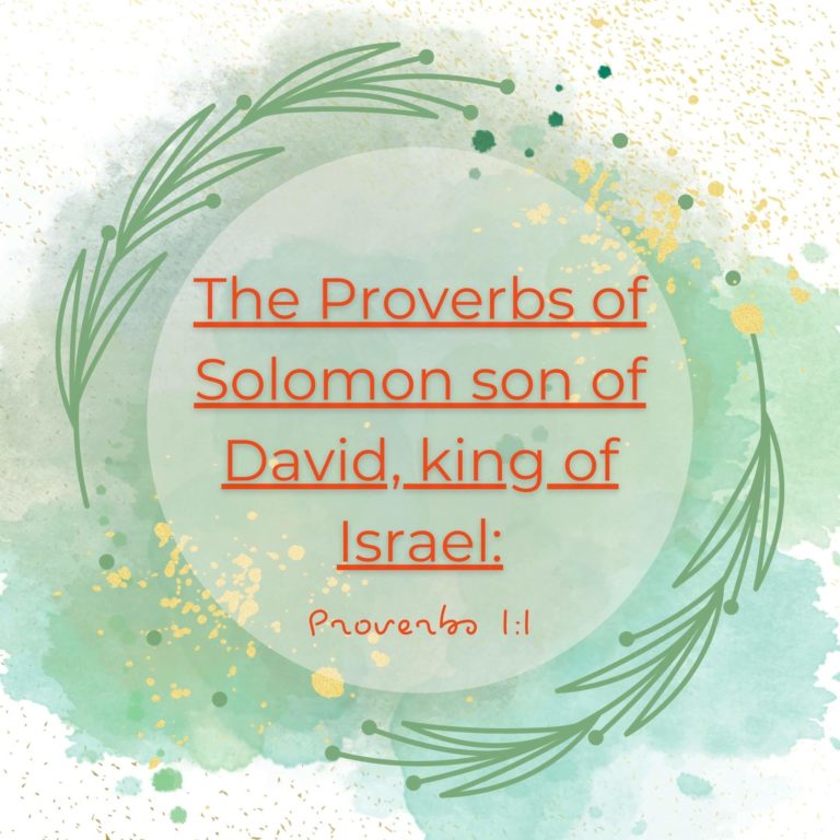 The Proverbs of Solomon son of David, king of Israel