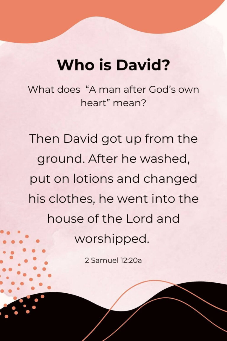 Who is David? A man after God's own heart. 2 Samuel 12:20 a Then David got up from the ground. After he had washed, put on lotions and changed his clothes, he went into the house of the Lord and worshipped.